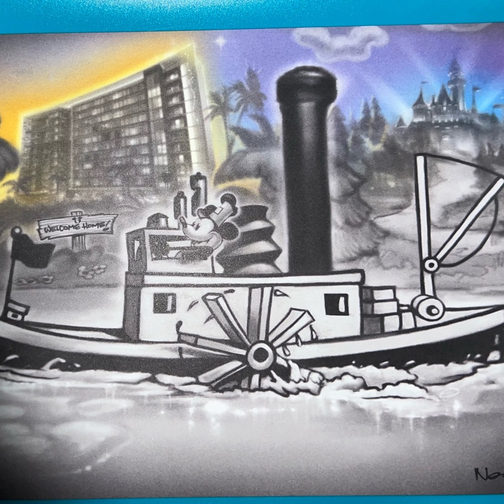 8” X 10” print titled "Steamboat Willie" by the renowned artist Noah Elias